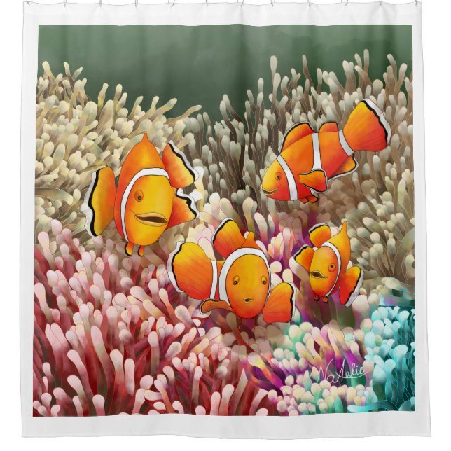 Cortina Para Box GB Shower Curtain Clownfish (Frente)