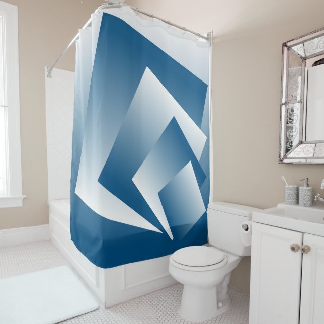 Cortina Para Box Geometria azul-teal (In Situ)