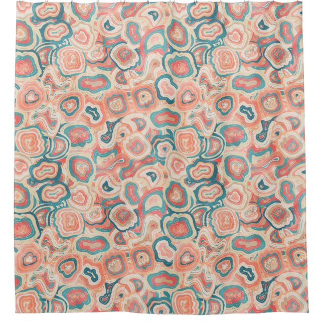 Cortina Para Box Geometric Coral Shapes (Frente)