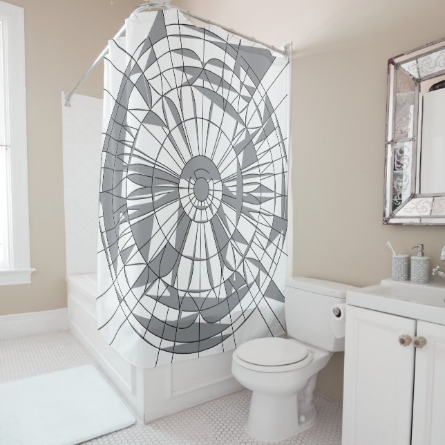 Cortina Para Box Geometric Mandala Pattern (In Situ)