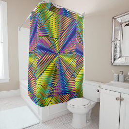 Cortina Para Box Geometric Multicolored Gradient Lines Modern