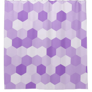 Cortina Para Box Geométrico Hexagonal Branco Puro e Moderno