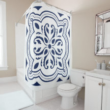 Geométrico marroquino decorativo a azul escuro