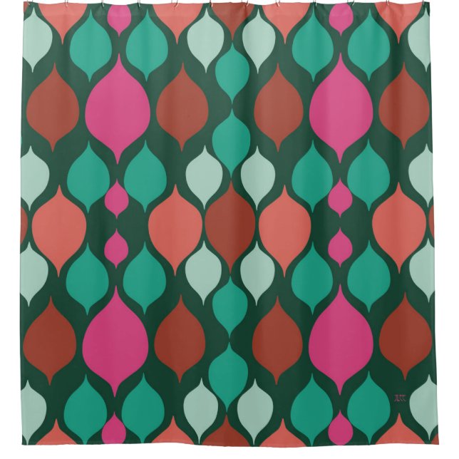 Cortina Para Box Geométrico Moderno do meio século (Frente)