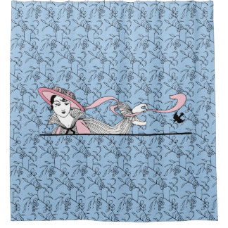 Cortina Para Box Georges Barbier 1920 Fashion Lady and Bird