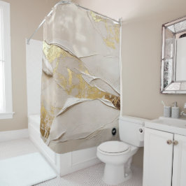 Cortina Para Box Gesso Abstrato Texturizado Monograma Dourado Rosa