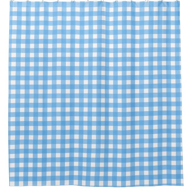 Cortina Para Box Gingham azul (Frente)