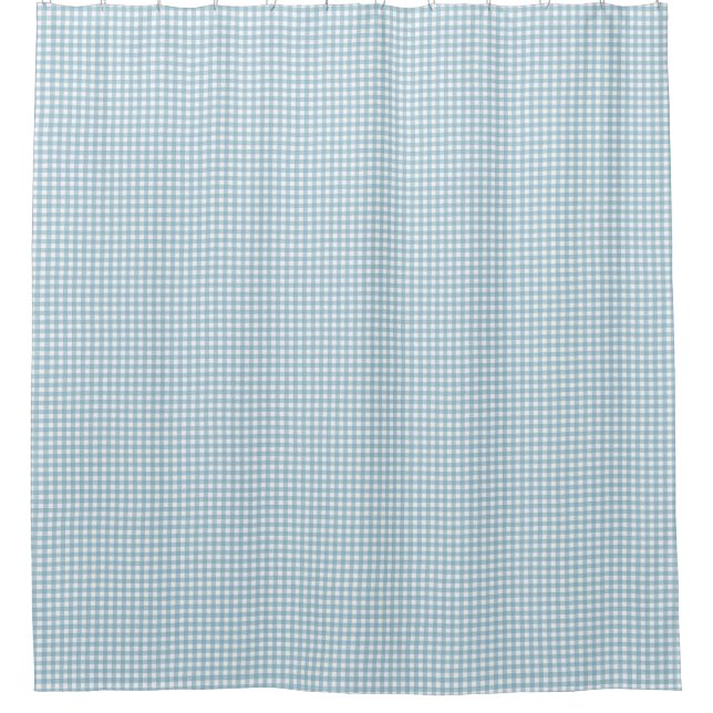 Cortina Para Box Gingham azul (Frente)