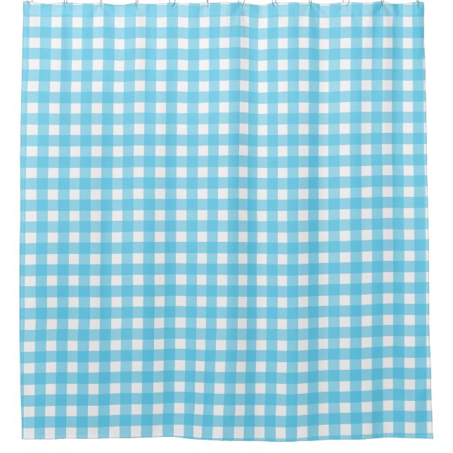 Cortina Para Box Gingham azul-ceruliano brilhante (Frente)