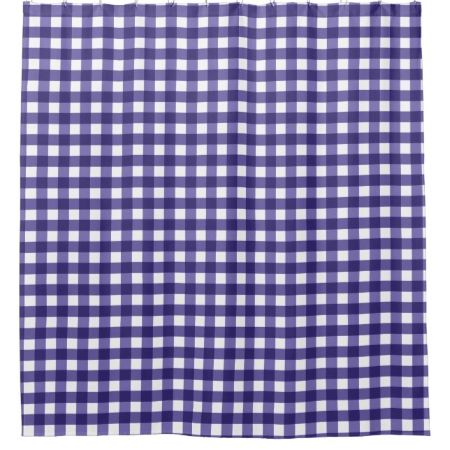 Cortina Para Box Gingham azul marinho (Frente)