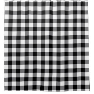 Cortina Para Box Gingham Preto E Branco