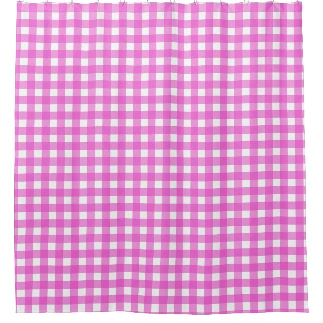 Cortina Para Box Gingham rosa (Frente)