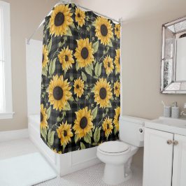 Cortina Para Box Gingham Sunflower Pattern