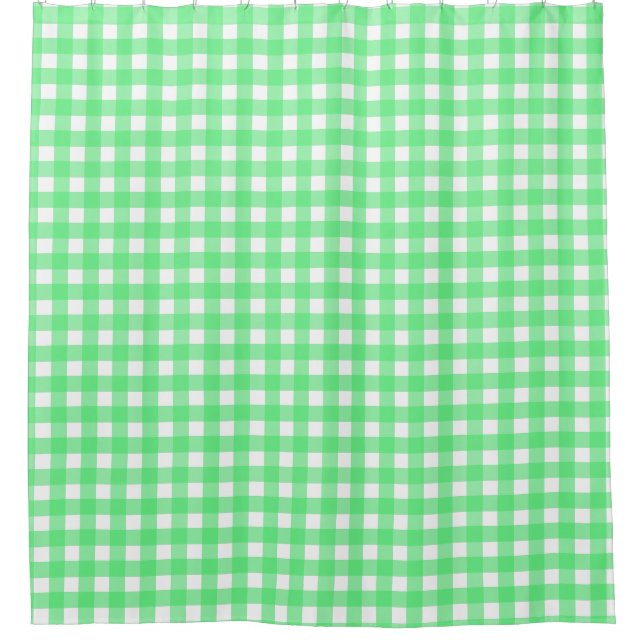 Cortina Para Box Gingham verde (Frente)