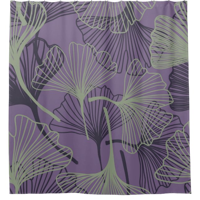 Cortina Para Box Gingko biloba é um padrão perfeito. Abstrato vinta (Frente)