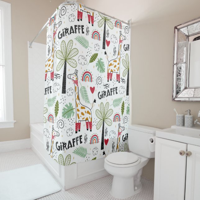 Cortina Para Box Giraffe Safari tematizado Palm Tree, Rainbow, rabi (In Situ)