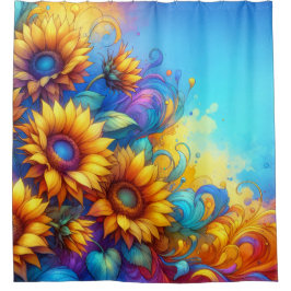 Cortina Para Box Girassóis Surreais