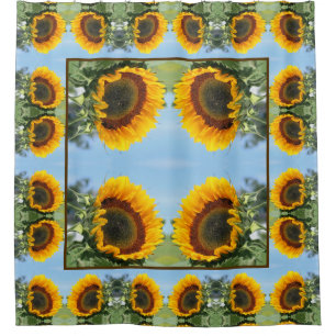 Cortina Para Box Girassol Em Arte De Flor De Abstrato Sunshine
