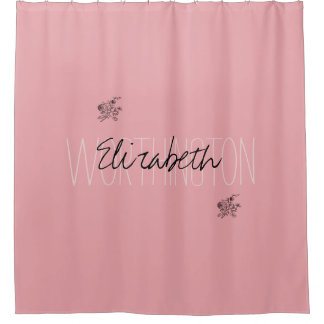 Cortina Para Box Girly Floral Calliografia Nome cor-de-rosa vermelh