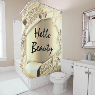 Cortina Para Box Glam 3D Frame FAUX Dourado SPARK HELLO Girls