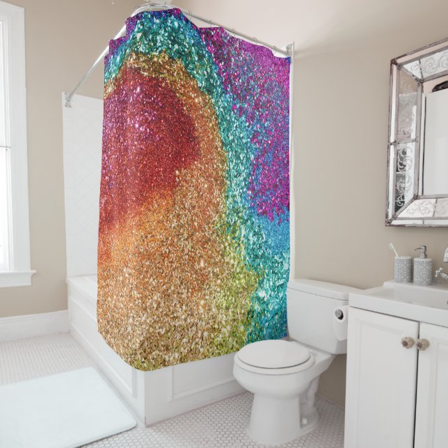 Cortina Para Box Gleaming Rainbow Glitter Swirl (In Situ)