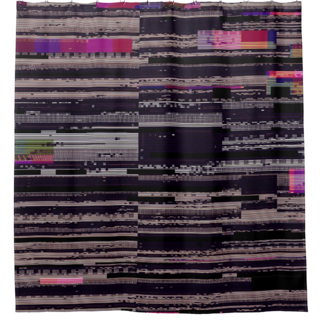 Cortina Para Box Glitched TV screen with broken pixels. Abstract fu (Frente)