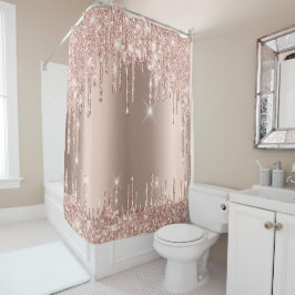 Cortina Para Box Glitter Brilhante Coloca Rosa Rosa Dourada Tendênc