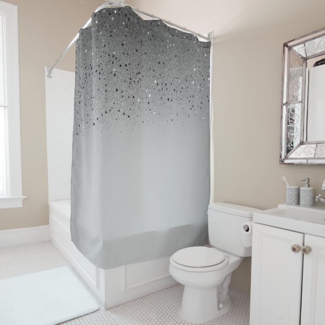 Cortina Para Box Glitter de Sparkle de Cinzas de Prata (In Situ)