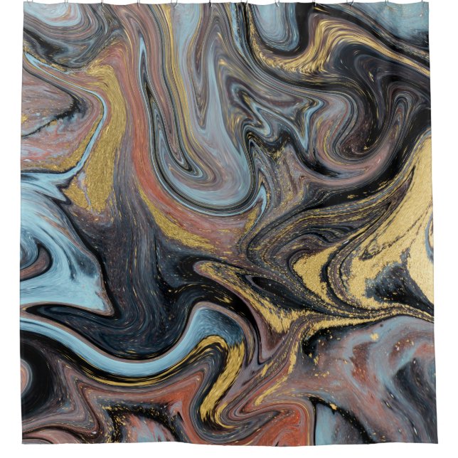 Cortina Para Box Glitter do Ouro Marble Nature Trabalho de arte (Frente)