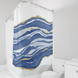 Cortina Para Box Glitter Dourado de Agato de Marble Azul