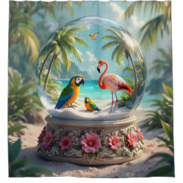 Cortina Para Box globo de vidro tropical