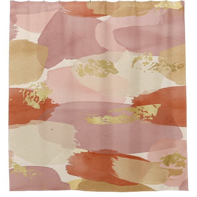 Cortina Para Box Gold Accented Fluid Art - Sienna Marble (7) (Frente)