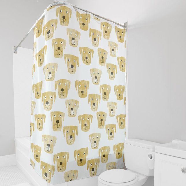 Cortina Para Box Golden Labrador Retriever Dog Divertido (Golden Labrador Retriever dog fun shower curtain)