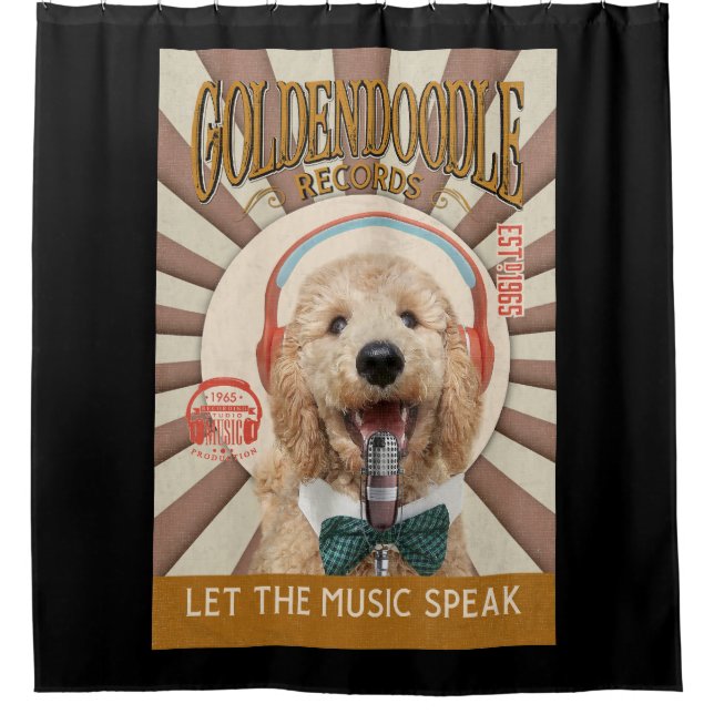 Cortina Para Box Goldendoodle Dog Record Company Canvas (Frente)