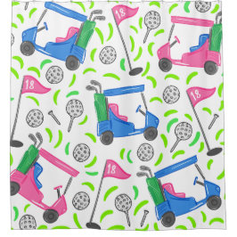 Cortina Para Box Golfe Verde Azul Rosa