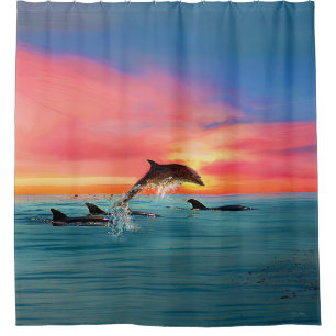 Cortina Para Box Golfinho — praia tropical — paisagem