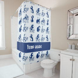 Cortina Para Box Golfinhos, Baleias e Pinguins