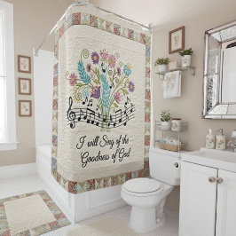 Cortina Para Box Goodness of God quilted look floral music