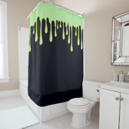 Cortina Para Box Gotas de Brilho Verde Pingando no Halloween