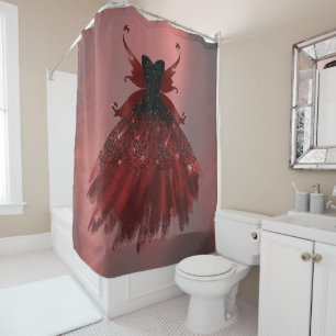Cortina Para Box Gothic Fairy Crimson Gown Ovinos Vermelhos Profu