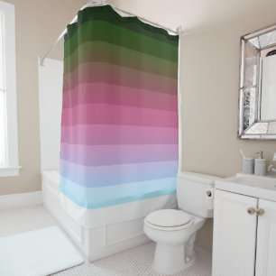 Cortina Para Box Gradient ombre stripe branda fina e multicolo