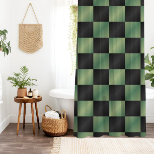 Cortina Para Box Gradiente Preto Verde Azul Moderno Verificado