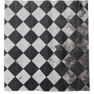Cortina Para Box Gráfico de harlequim preto e branco