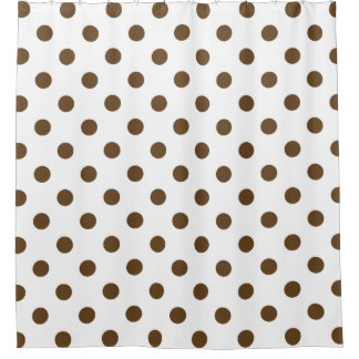 Cortina Para Box Grandes bolinhas - Brown escuro no branco