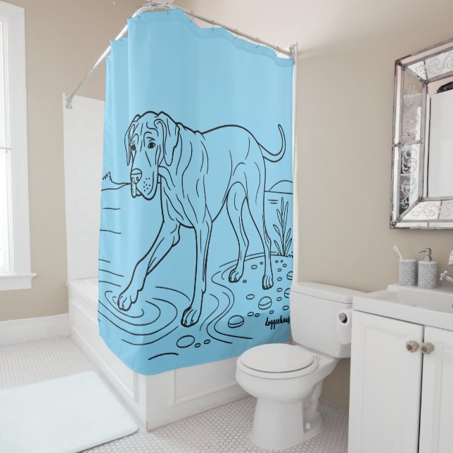 Cortina Para Box Great Dane Shower Curtain (In Situ)
