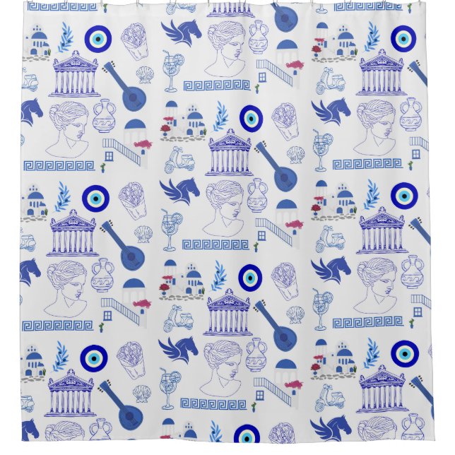 Cortina Para Box Greece Blue and White (Frente)