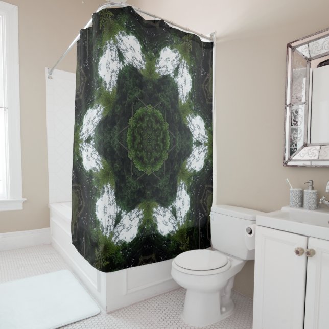 CORTINA PARA BOX GREEN ABSTRACT DRAWING. SAMER BRASIL 1 (In Situ)