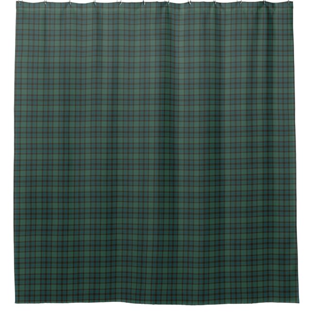 Cortina Para Box Green Blue Burgundy Tartan Plaid Shower Curtain (Frente)