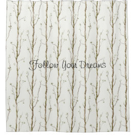 Cortina Para Box Green Brown Trees  