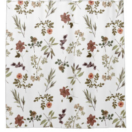 Cortina Para Box Green Burgundy Wildflower